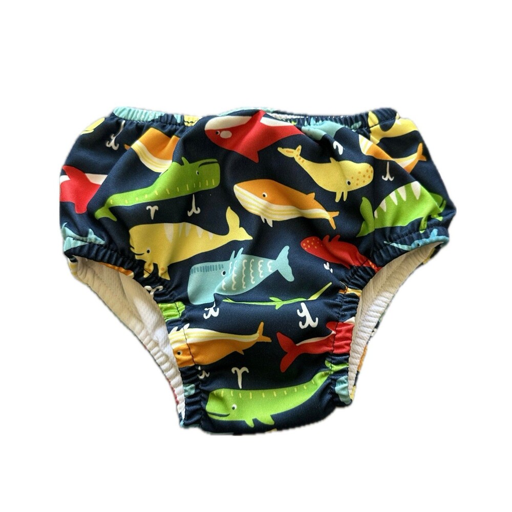 Green Sprouts Baby Colorful Whale League Reusable Absorbent Swim Diaper 24M